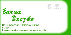 barna maczko business card